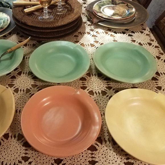 Cyclamen Pottery Soup/ Pasta  Bowls.. a Museum/Gallery Curated Design. - Picture 2 of 6